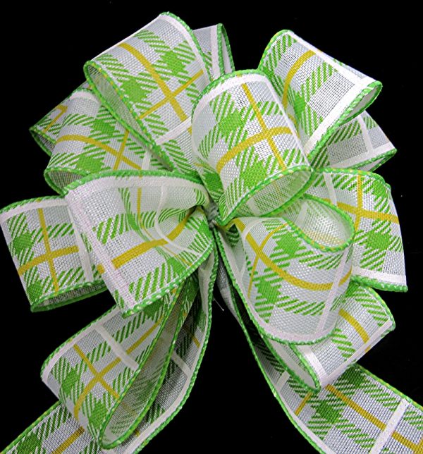 green plaid ribbon