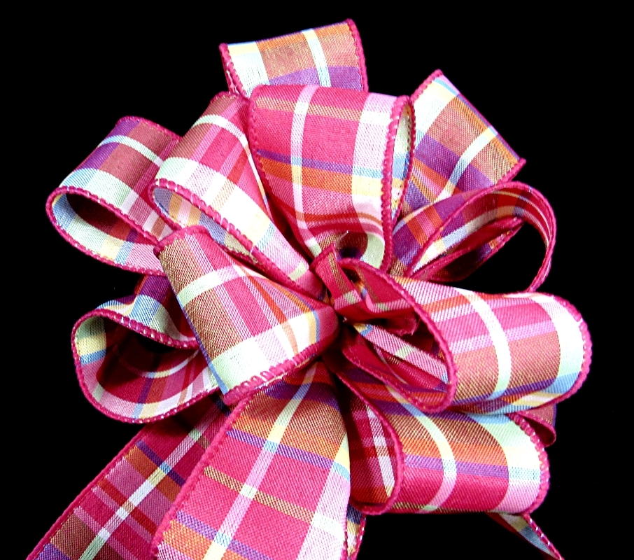 Wired Fuchsia Plaid Ribbon from American Ribbon Manufacturers