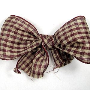 burgundy check ribbon