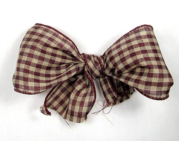 burgundy check ribbon