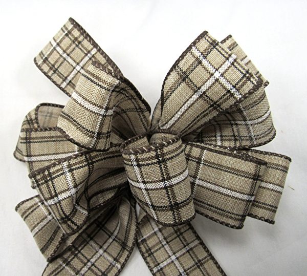 tan plaid ribbon