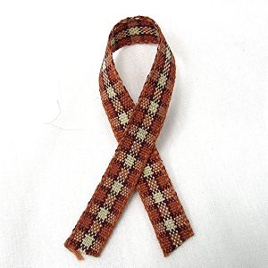 thin orange plaid ribbon