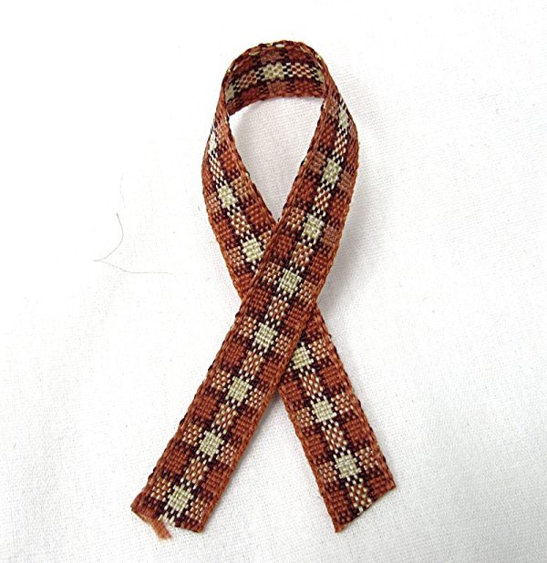 thin orange plaid ribbon