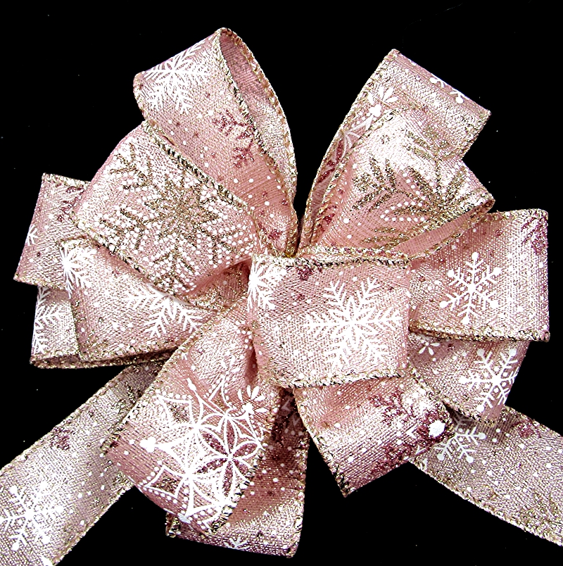  Luinabio 2 Roll Rose Gold Christmas Ribbon Christmas