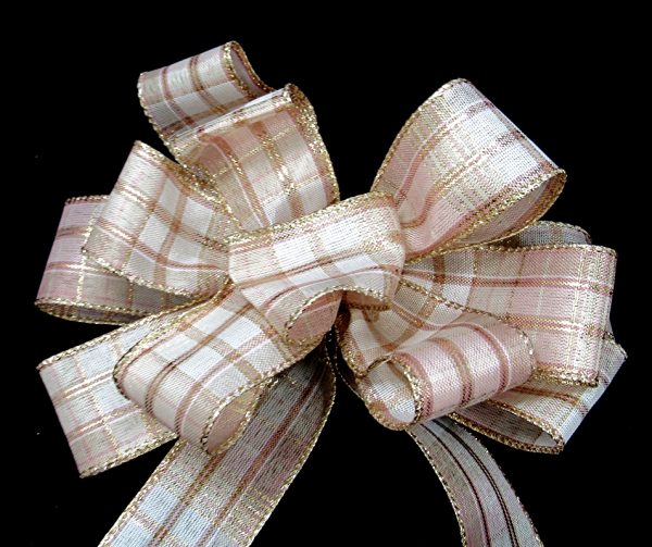 tan plaid ribbon