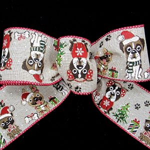 christmas dog ribbon