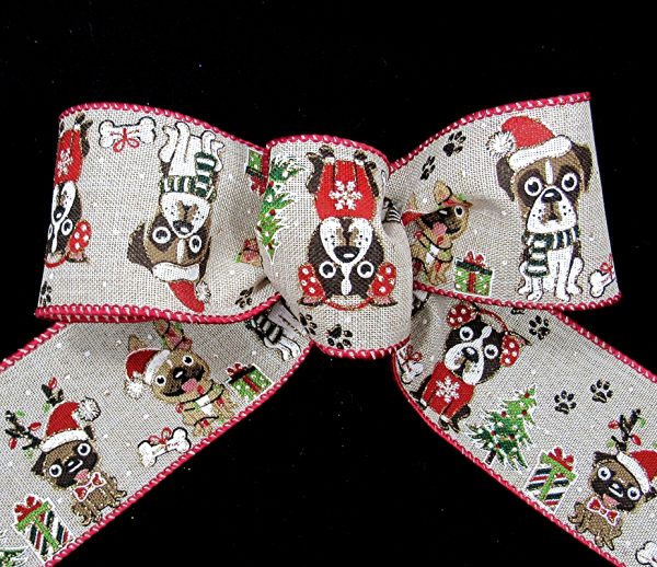 christmas dog ribbon