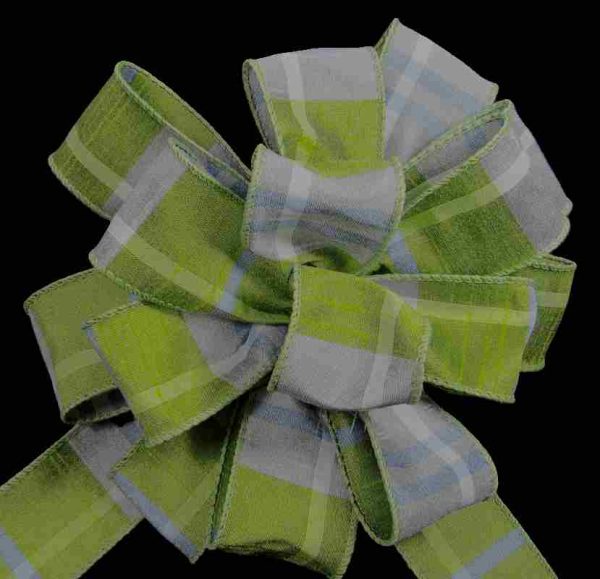 moss plaid ribbon