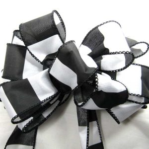 black & white stripe ribbon