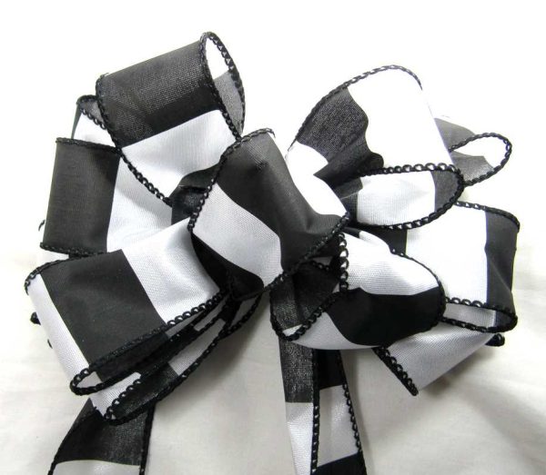 black & white stripe ribbon