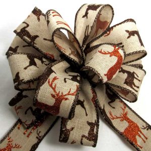 glittery deer ribbon