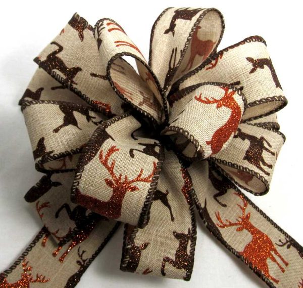 glittery deer ribbon