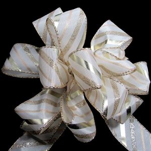 metallic diagonal stripe ribbo