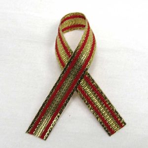 gold & red striped ribbon