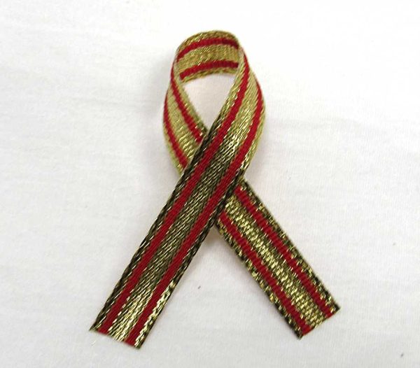 gold & red striped ribbon