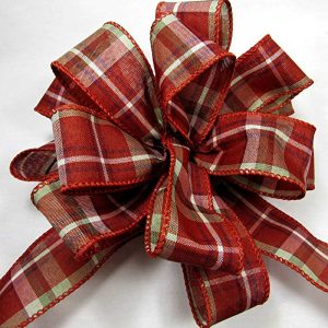 rust plaid ribbon