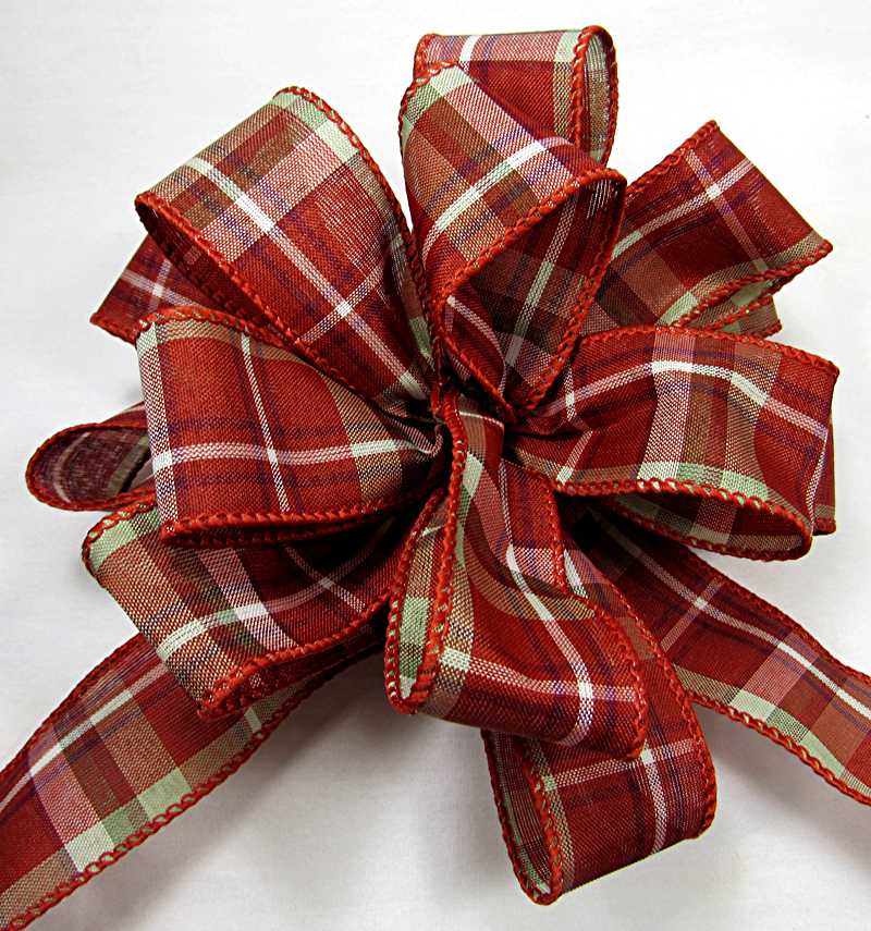 rust plaid ribbon