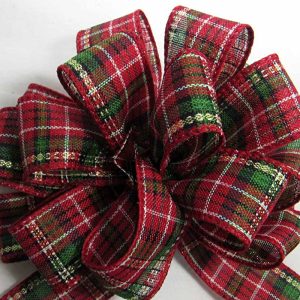 wired red plaid ribbon