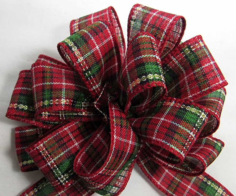 wired red plaid ribbon