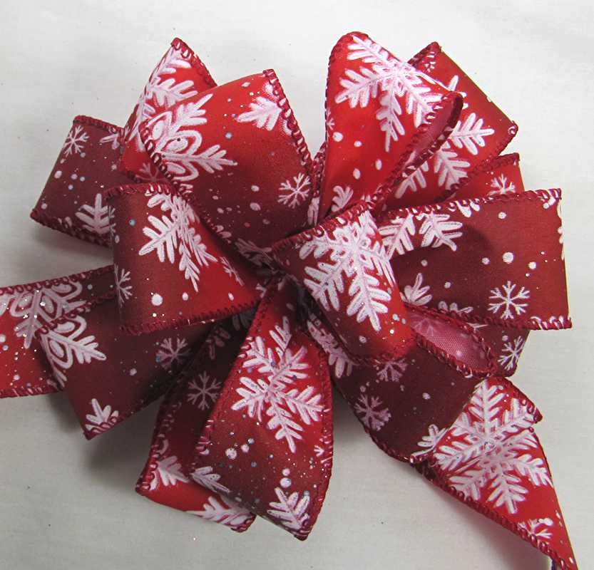 red snowflake ribbon